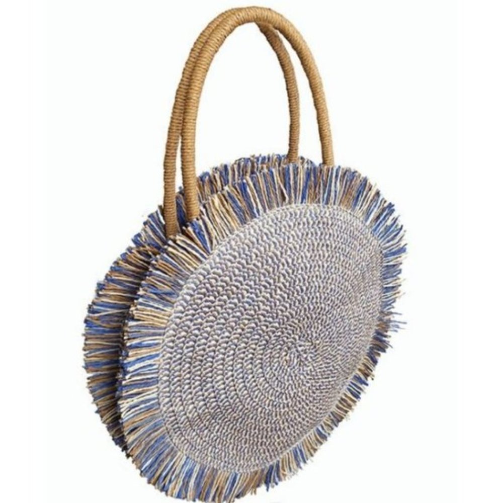 Woven Rattan Fringe Tote Bag - Picture 7 of 7